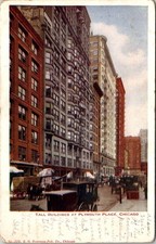 1907 Tall Buildings at Plymouth Place, Chicago, Illinois, Street Scene, 1421 picture