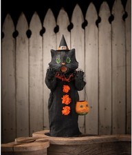 Bethany Lowe Scaredy Black Cat Ghoul Trick or Treater Halloween Medium 16.75