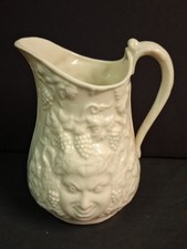 Vintage Belleek Ireland Bacchus Mask Creamer Pitcher Grapevine 6th Green Mark picture
