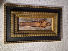 Vintage Egyptian Pharaoh King Tut Framed Print Ornate Gold Double Frame 10x15 picture