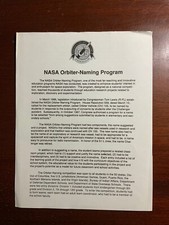 NASA Orbiter-Naming Program Endeavour Vintage Sheet picture