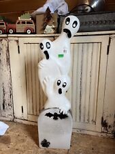 Vintage Blow Mold Halloween Ghost on Tombstone New Old Stock Union Featherstone picture