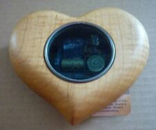 Reuge Music Box TWO SISTERS Hand Carved Wooden Heart 1985 - Plays Lara's Theme picture
