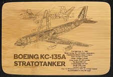 Laser Engraved KC-135A Technical Drawing with Specifications Wooden Plaque picture