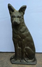 Vintage Cast Metal German Sheppard Dog Door Stopper / Weight picture