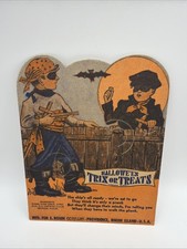 Vintage NOS 1940’s Halloween E. Rosen Costumed Boys Bat Candy Sucker Holder picture