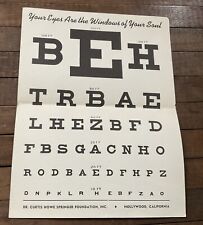 VINTAGE ADVERTISING EYE CHART Poster Card - DR. Howe - Hollywood California CA picture