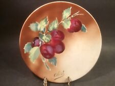 Antique French Faience Wall Plate with Plums & Leaves Plate picture