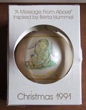 1991 *1st Edition Berta Hummel God's Little Messenger Series Glass Ball Ornament picture