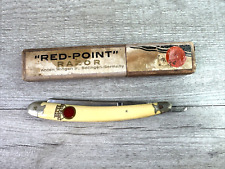 Vintage German Real Red Point 915 Straight Edge Shaver Razor w/Original Box picture
