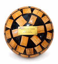 Maitland-Smith Handmade Wood Decorative Sphere Ball Black Brown Philippines picture