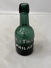 PH. J. THOLEY TEAL BLUE EMERALD SQUAT SODA PORTER ALE- PHILADELPHIA PA ANTIQUE picture