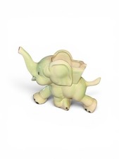 Antique Art Pottery Planter Figural Elephant Trunk Up Adorable 5” picture