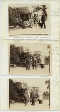 Vintage Car Changing Wheel Puncture DU 525 c1910s 3 VTG Photos picture