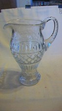 Large Clear Cut Glass with Raised Details Water Pitcher 10