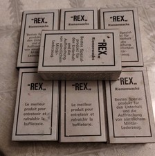 VINTAGE REX RIEMENWACHS GERMAN MILITARY LEATHER WAX LOT OF 7 BOXES NOS picture