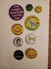 Vintage Lot 9 of Mixed Pinback Pin Buttons Smurfs Rick Springfield picture