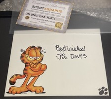 JIM DAVIS Garfield 20x25 Original Autograph COA Sportagraphs Uk Auto Signature picture