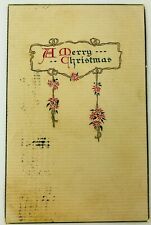 Vintage Christmas Embossed Postcard A Merry Christmas Frame Design 1913 picture