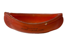 GRUNDY CENTER IOWA IA DEPRESSION ANTIQUE Souvenir GLASS TRINKET BOAT picture