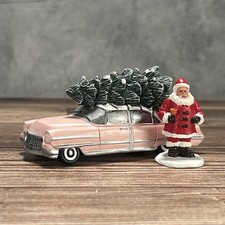 Vtg Hawthorne Village Elvis Presley Pink Cadillac Santa Clause Figure Christmas picture