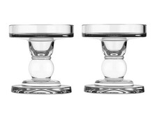 2Pcs Glass Candle Holders,Crystal Glass Candle Holder,Clear Pillar Taper Cand... picture