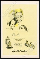 1947 Elizabeth Arden On Dit perfume vase bottle Rene Bouche art vintage print ad picture