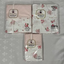 Vintage Springmaid Princess Rose Full Double Sheet Set Pink Floral picture