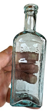 Antique DAVIS VEGETABLE PAIN KILLER Bottle Open Pontil Applied Lip 1850s MINT picture