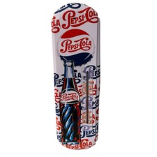 Vintage Pepsi-Cola Metal Thermometer Bottle Cap Soda Sign 17