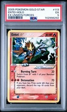 2005 Unseen Forces Entei Gold Star 113/115 PSA 5 English EX picture