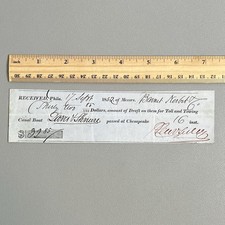 Antique 1852 Chesapeake Canal Boat Toll Towing Receipt Phila Davis Schnure Vtg picture