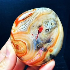 TOP 250G Natural Polished Silk Banded Agate Lace Agate Crystal Madagascar  L1210 picture