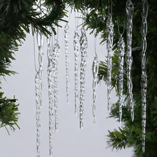 Handmade Glass Icicle Ornaments, 64-Pc Crystal Decor for Christmas Tree picture