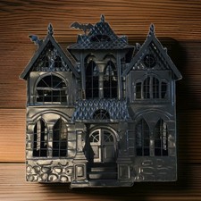 Yankee Candle Haunted Mansion Tealight Holder 1201226 House Black  Metal 2011 picture