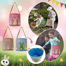 Non-woven Easter Basket Decoration Rabbit Bow Storage Basket Portable Bucket US picture