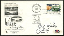 Chuck Connors d1992 signed autograph FDC Actor The Rifleman PSA Stickered picture