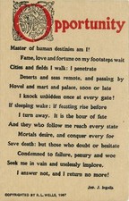 Antique 1907 OPPORTUNITY Poem Postcard Jno. J. Ingalls R. L. Wells Vintage picture