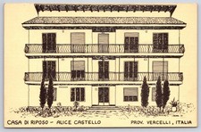 Vintage Italy Postcard ALICE CASTELLO Casa di Riposo Vercelli 1967 picture