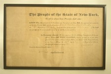 Antique DeWITT CLINTON Signed Military Appointment 1826 N.F. Beck New York picture