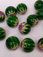VINTAGE 7 LAYER GLASS CHEVRON BEADS LARGE 1 1/8
