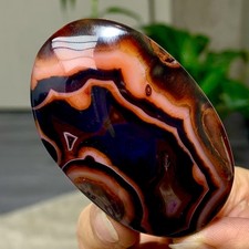 73G Natural purple-orange stripe agate Crystal Madagascar mineral picture