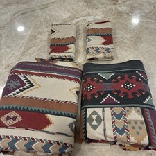 VTG 4 Pc USA Dan River King Size Sheet Set Southwestern Print Aztec picture