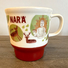 Starbucks Japan Geography Series Nara 2018 Mug Cup White Red Green picture