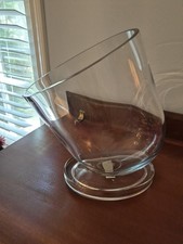 Mikasa Avalon Portuguese Ice Bucket Wine Cooler Sideways Heavy Glass w/Base picture