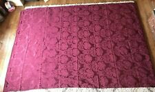 Vintage 68x102 BURGUNDY/DARK RED Damask Paisley Tablecloth picture