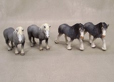 4 Schleich Horses 2 Dapple Grey Percheron Stallions + 2 Grey Clydesdale Mares picture