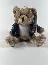 Snickers Teddy Bear Plush Galerie Russ Berrie Leather Jacket w/Tag picture