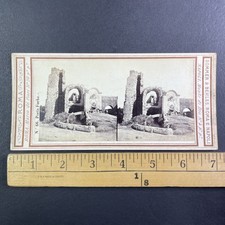 Porta Furba & Aqua Claudia Fountain Stereoview Sommer & Behles Rome Italy c1860 picture