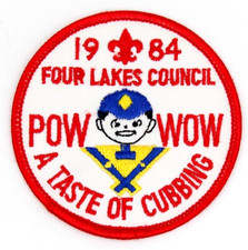 1984 Pow-Wow Four Lakes Council Patch Wisconsin Boy Scouts BSA picture